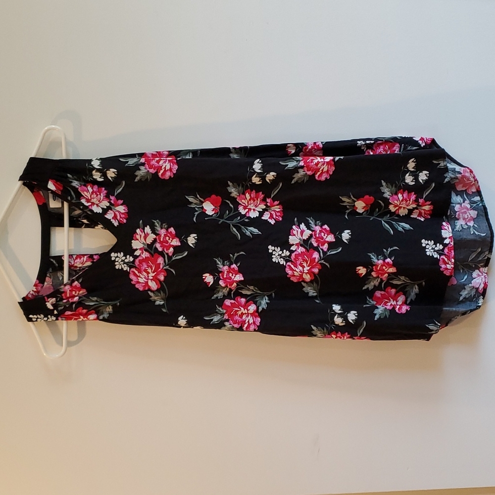 Old Navy Black Floral Shift Dress Size S